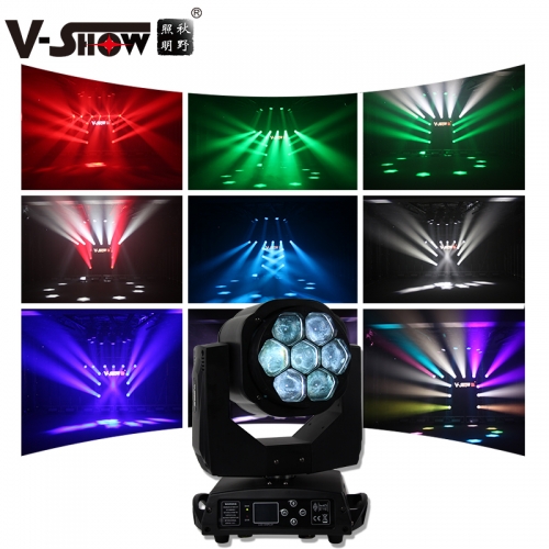 shipping from USA 2pcs V-Show 2022 New Arrive beam moving head light eye 4in1 7pcs 7*15w RGBW zoom led big bee eye for dj light