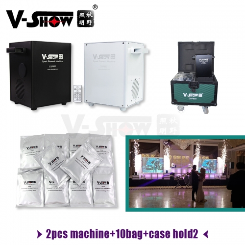 2pcs 650w Wedding Firework Effect Machine With Flightcase And 10 Bags Ti Powder Cold Spark Fireworks Machine Dmx Remote Control