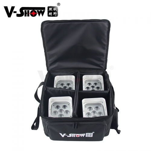 12pcs light with 3 bags Battery  Wireless DMX Wifi Remote Led Wedding Uplight 6x18w RGBWAUV 6in1 LED Par DJ Light For Church Party