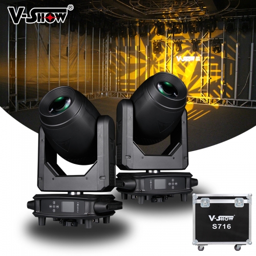 2pcs with Flycase V-Show S716 Goku zoom Moving head Stage Light  beam spot wash led moving head  Disco dj lights