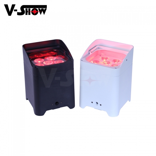 shipping to USA 8pcs Battery  Wireless DMX Wifi Remote Led Wedding Uplight 6x18w RGBWAUV 6in1 LED Par DJ Light For Church Party