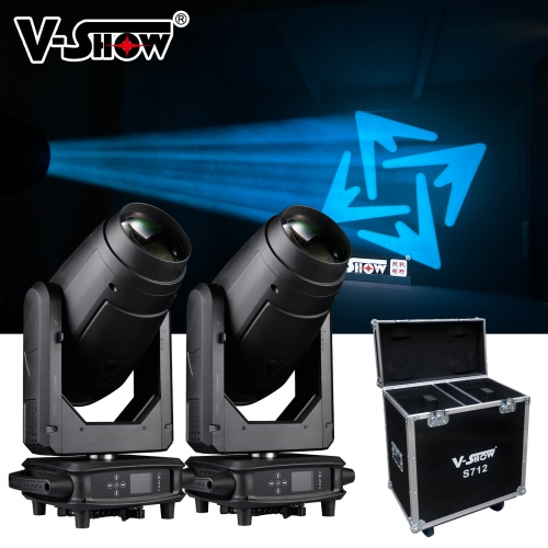 V-Show 2pcs with flycase 450w Hy brid CMY & CTO Moving Heads S712 Kuan Led 3in1 Beam Spot Wash 450W sharpy Light for Dj Club