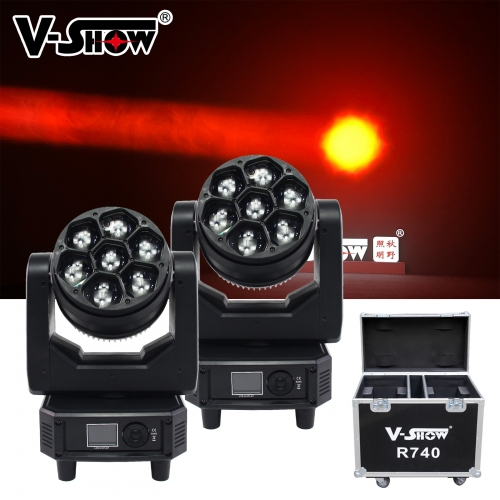 V-Show 2pcs with flycase   7*40w RGBW 4in1 led zoom wash event cheap dj lights moving head