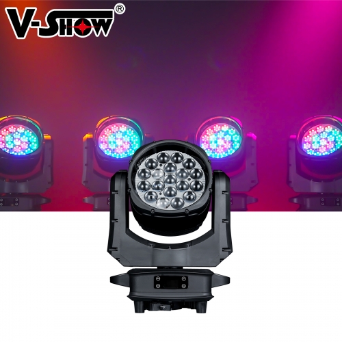 VSHOW X1925 Comb Professional Stage Lighting IP66 19x25W LED RGBW 4in1 Zoom Wash Moving Head Light Party Club