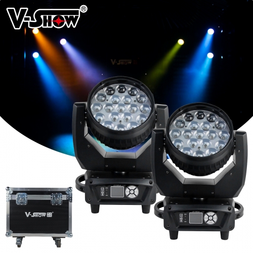 VSHOW AURA1915 Europe warehoue 2pcs With Flight Case AURA 19x15w RGBW 4in1 Beam Wash Moving Head Light With Zoom Function Backlight Dj Light For Disco