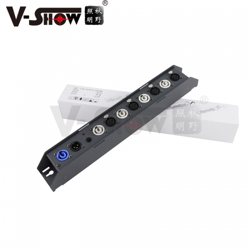 V-Show 2PCS DSP24 DMX Power Splitter 4+4  1 in/4 out power and DMX splitter for stage light dj light ship to German by air