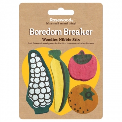UK Rosewood Boredom Breaker Fruit Shaped Nibble Stix (Pack of 4)