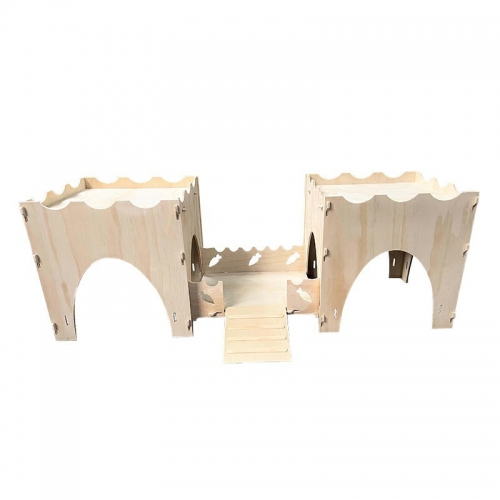 【特價】拼裝可拆卸木頭城堡玩具 龍貓 兔 天竺鼠