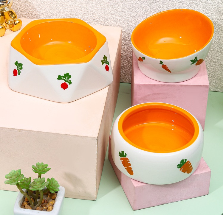 thumbnail image 2 of Ceramic Hamster Food Dispenser Lovely Bird Shaped Feeder Automatic Pet 2 of 12