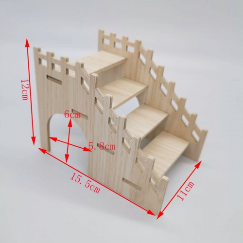 Wood Bridge and Stairs for Hamster, Fancy Rat, Hedgehog