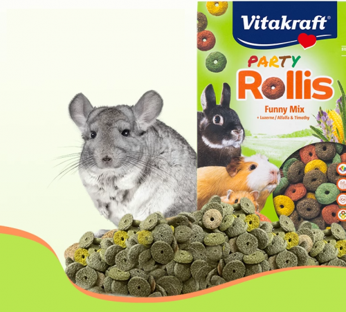 【Sale】Germany Brand Vitakraft Party Rollis for Chinchilla, Rabbit, Guinea Pig, Hamster, Fancy Rat (500g)