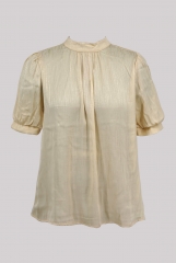 Pleated shirt at col...