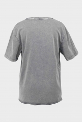 Gray snowflake wash loose T-shirt