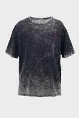 Black snowflake wash loose T-shirt