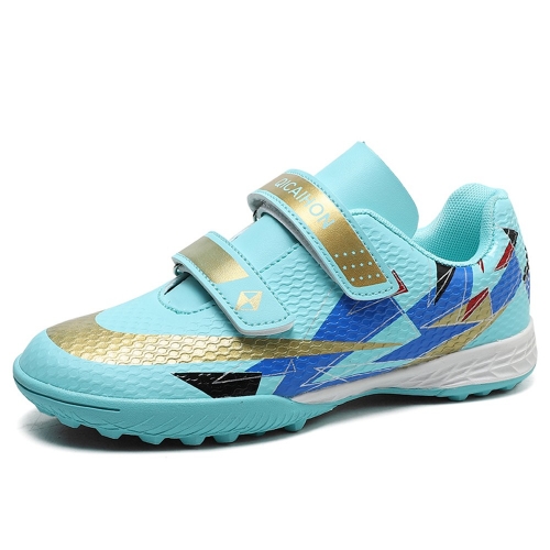 Indoor Soccer Shoes For Kids Turquoise/Gold