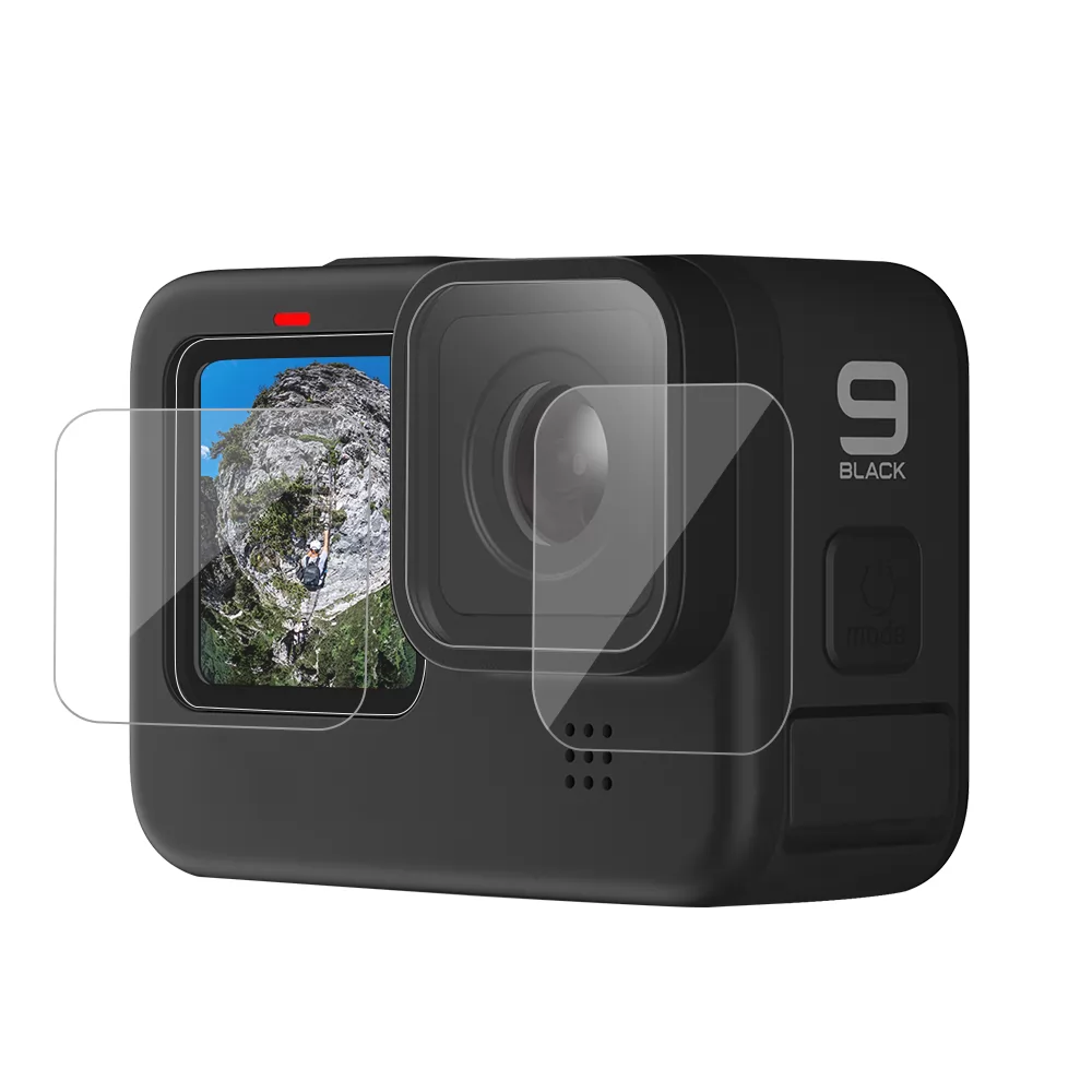 TELESIN Tempered Glass Screen & Lens Protective Film Cover For GoPro 12/11/10/ 9