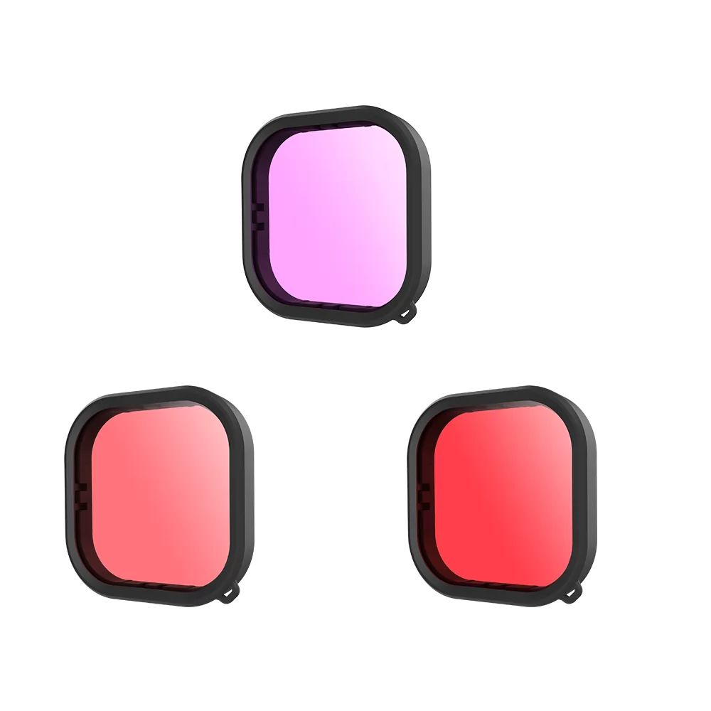 TELESIN - Boîtier étanche pour GoPro Hero 11/10/9 et jeu de filtres 3  couleurs - Atom