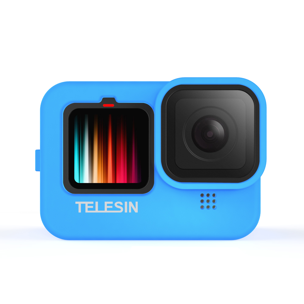MASUNN Copriobiettivo Protettivo in Gomma Siliconica Morbida Antipolvere AntiGraffio cap per Gopro Hero 5 Black-Blue