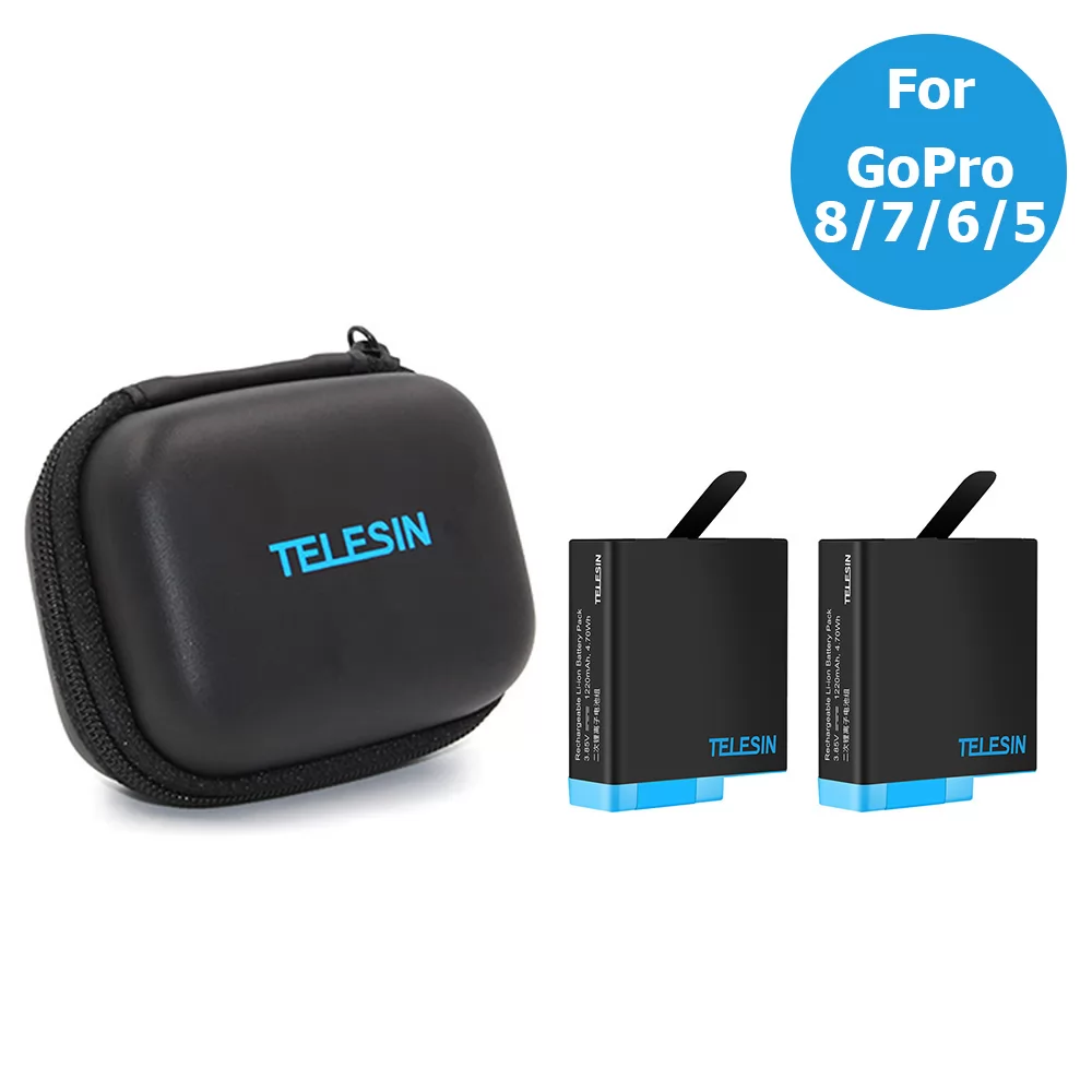 Telesin 3 Slots Led Storage Charger Box With Batteries Used For Gopro Hero8 7 6 5