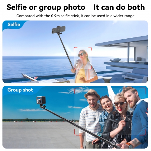 TELESIN Perche à selfie invisible pour GoPro Insta360 (120 cm