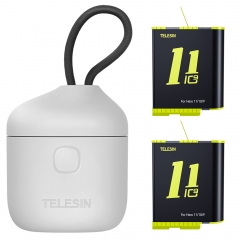 TELESIN-Chargeur de batterie multigéorgien à 3 voies, boîte de charge avec  batterie pour GoPro fore12 11 10 9, accessoire de caméra d'action