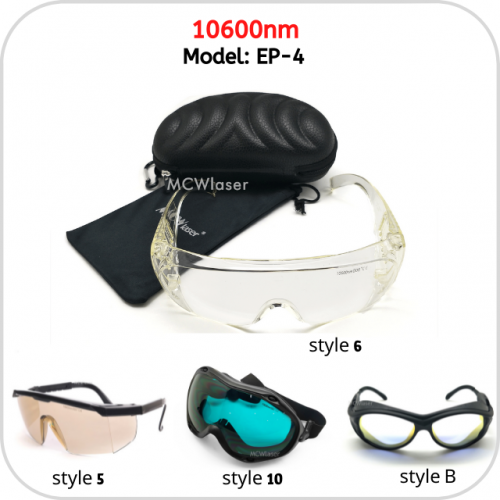 MCWlaser CO2 Laser Goggles 10600nm Safety Protective Glasses Absorption Type EP-4 for CO2 Laser Engraving Cutting Machine