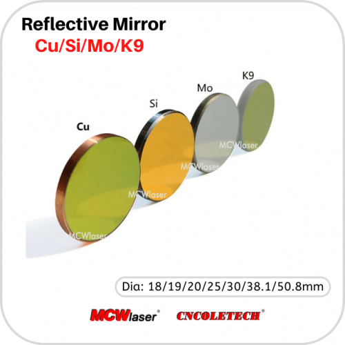 MCWlaser 3PCS Si Mo CU K9 Reflective Mirror for CO2 Laser Engraver Laser Engraving Cutting