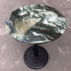 مائدة مستديرة من حجر الرخام الأخضر أونيكس