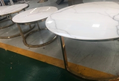 Quartz Stone Calacatta White Round Table