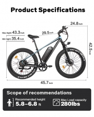 RUITENG RT-02 OEM 500W Mountain Electric Bike ODM High Quality Ebike