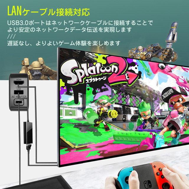 【Nintendo Switch対応3-in-1】スイッチ用ACアダプター 多機能 HDMI 変換アダプター Type-c充電器（HDMI