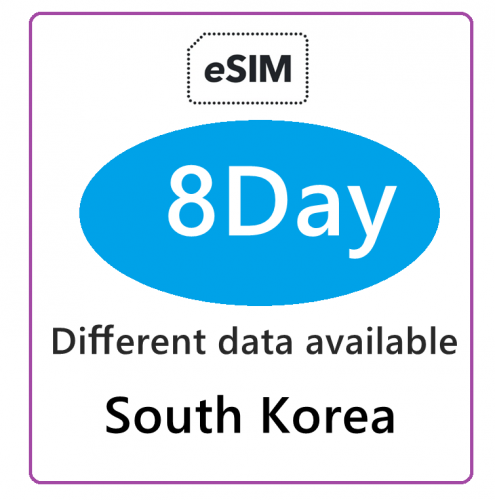 【免插卡eSIM】韓國 南韓 5G/4G無限上網卡8日多種套餐可供選擇 韓國eSIM .南韓eSIM.Korea eSIM