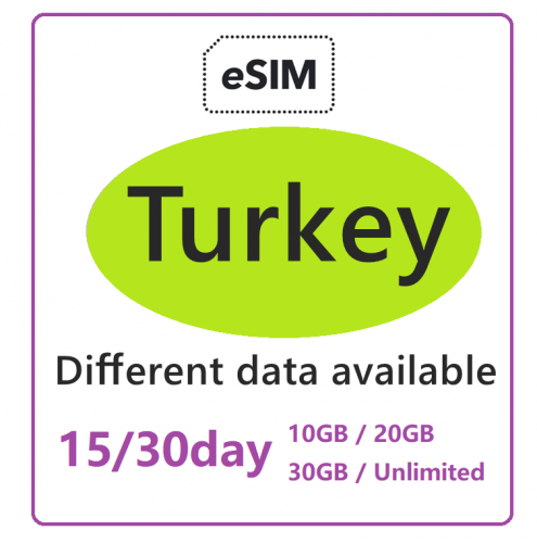 [ eSIM] 5G/4G Turkey 15day/30day dataSIM card, Turkey eSIM, Turkey eSIM