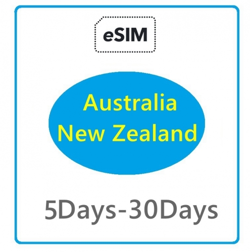 【esim】Australia+ New Zealand 5G/4G Full speed u Data eSIM