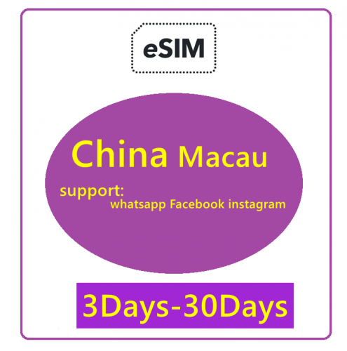 【esim】China+Macau5G/4G  unlimite data eSIM