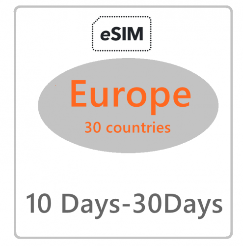 【免插卡eSIM】5G/4G歐洲30多國通用上網 歐洲eSIM,Europe eSIM