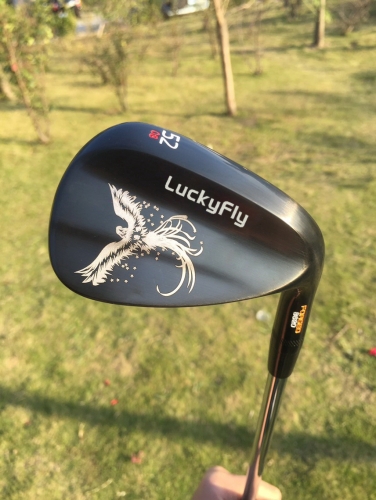 2021 golf wedges black LuckyFly phoenix real forged wedges 52 56 60 degree with stiff flex steel shaft D6 golf clubs