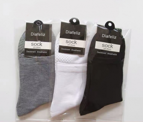 Diafeliz 97% Cotton Breathable Socks Comfy Casual Crew Business for Women Socks 3 pair
