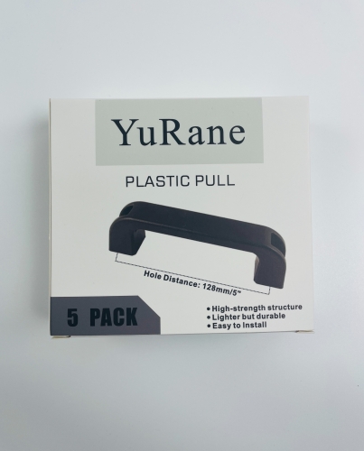 YuRane plastic pulls, door cabinet black plastic rectangular pull handle, 5.8", 5 pack