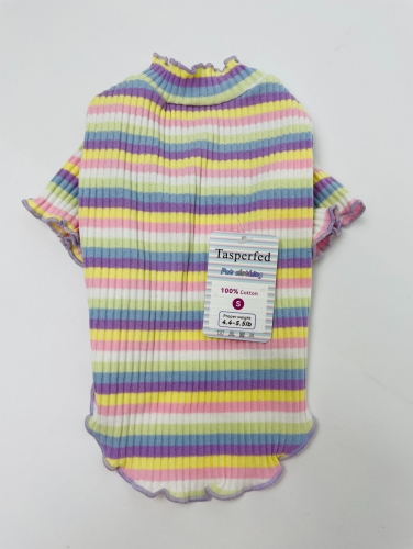 Tasperfed 100% cotton pet clothing, colored stripes, multiple sizes are available