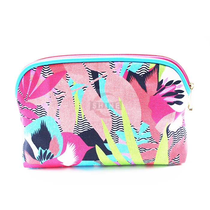 Ladies beautful printed Canvas Cosmetic bag