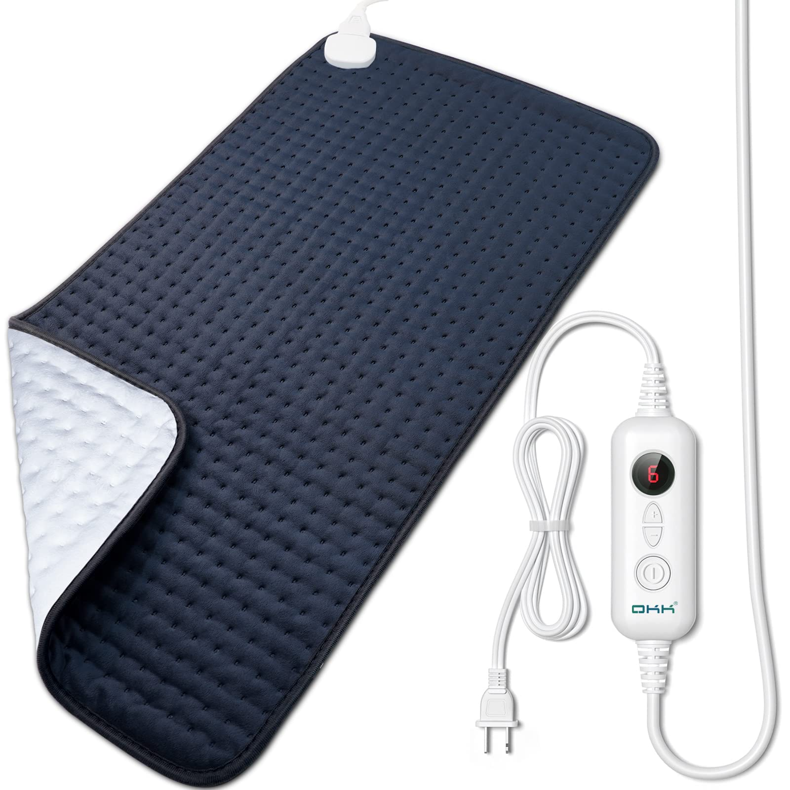 Heating Pad for Back Pain Relief, OKK 33" x 17" Electric Heating Pads for Cramps Neck Shoulders, King Size Heat Pad with 6 Heat Levels Auto Shut Off