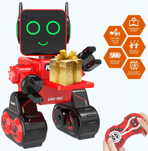 okk Robot Toy for Kids, Smart RC Robot Kit with Touch and Sound Control Robotics Intelligent Programmable Smart Robot with Walking,Dancing,Singing,Talking,Transfering Items for Boys Girls (Red)
