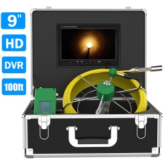 Sewer Inspection Camera, 100ft Plumbing Camera with DVR Video Pipe Inspection Equipment 9 inch LCD Monitor Sewer line Camera Snake Video System 1000TVL HD Color Duct Camera (100ft/30m-DVR)