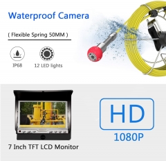 Pipe Inspection Camera,100ft Sewer Camera 30M Cable Pipeline Drain Sewer Industrial Endoscope Waterproof IP68 Cable Snake Video System with 7 Inch LCD Monitor 1000TVL Sony CCD DVR Recorder (30M-DVR)