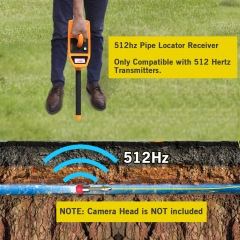 512hz Pipe Locator Receiver Underground Sewer Drain Pipe Camera 512hz Pipe Inspection Camera Locators Tool Kit for Plumbing and Septic Location Supports All Devices Using 512 Hertz Transmitter