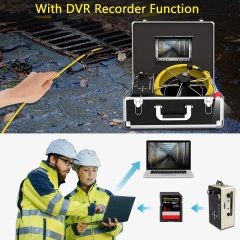 Sewer Camera 100ft with Locator & Receiver, 512Hz Sonde Transmitter Plumbing Camera with DVR Recorder, Inspection Cam with 7