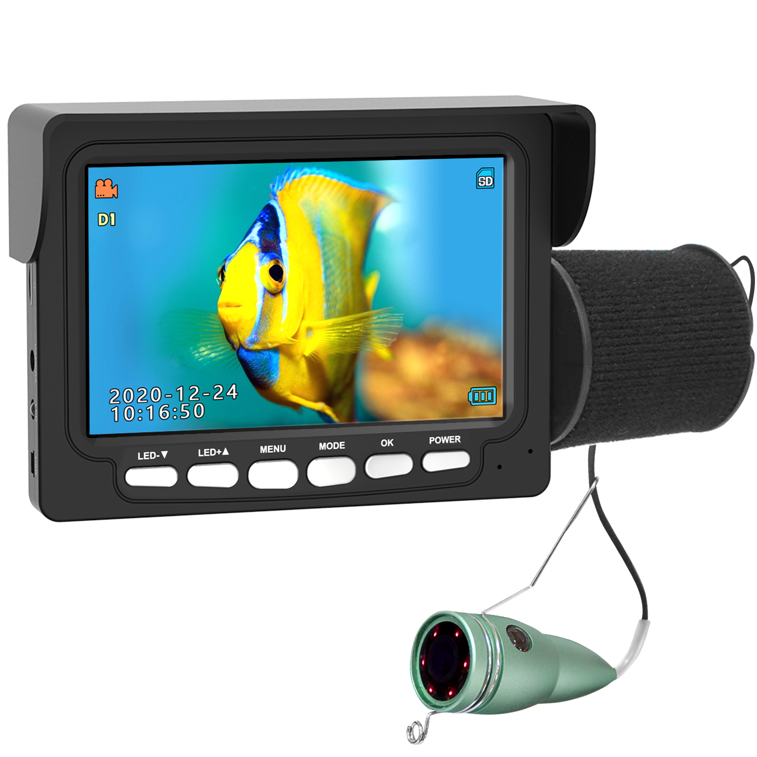 UK ASHATA 360° Rotation Underwater Fishing Camera Fish Finder System Kit with 9 Inch Monitor 8GB TF Card 700TVL Video Camera 50M Cable 38 LED Light for Ice,Lake and Boat Fishing 