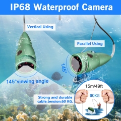 Underwater Ice Fishing Camera, ANYSUN 4.3 Inch IPS Monitor IP68 Waterproof Fish Cam Color HD Video 1000TVL Infrared LED with DVR, Underwater Viewer Gift Gear for Ocean Lake (15m/49ft)