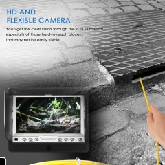 Drain Inspection Camera, Sewer Pipe Industrial Endoscope with DVR Recorder, Waterproof IP68 Snake Video System Borescope with 7 Inch LCD Monitor 1000TVL with 165ft Cable (8GB SD Card Include)